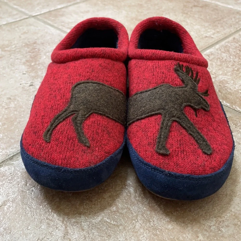 L.L. Bean Moose Sweater Fleece Slippers